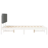Letto con Testiera Rivestita Grigio chiaro 135 x 190 cm