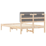 Letto con Testiera Rivestita Grigio chiaro 120 x 190 cm