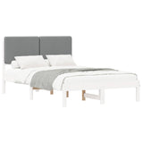 Letto con Testiera Rivestita Grigio chiaro 120 x 190 cm