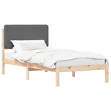 Letto con Testiera Rivestita Grigio scuro 90 x 200 cm