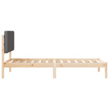 Letto con Testiera Rivestita Grigio scuro 90 x 200 cm