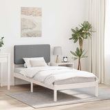 Letto con Testiera Rivestita Grigio chiaro 90 x 200 cm