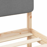 Letto con Testiera Rivestita Grigio chiaro 75 x 190 cm