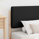 Letto con Testiera Rivestita Nero 75 x 190 cm Pino massello