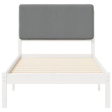 Letto con Testiera Rivestita Grigio chiaro 75 x 190 cm