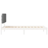 Letto con Testiera Rivestita Grigio chiaro 75 x 190 cm