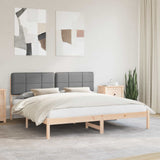 Letto con Testiera Rivestita Grigio chiaro 180 x 200 cm