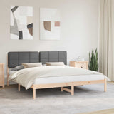 Letto con Testiera Rivestita Grigio scuro 180 x 200 cm