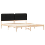 Letto con Testiera Rivestita Nero 180 x 200 cm Pino massello