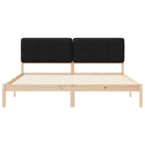 Letto con Testiera Rivestita Nero 180 x 200 cm Pino massello