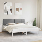 Letto con Testiera Rivestita Grigio chiaro 180 x 200 cm