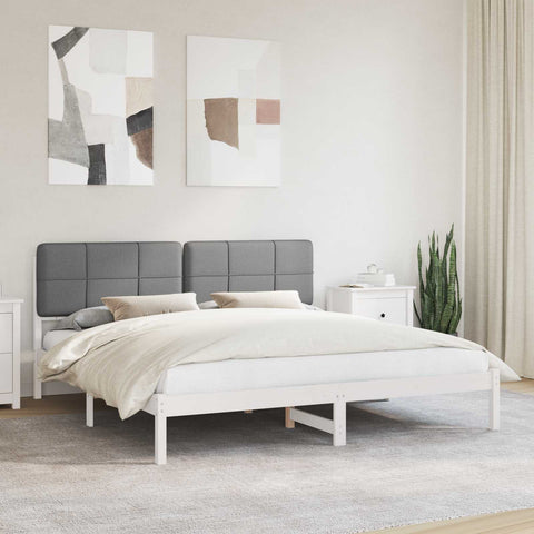 Letto con Testiera Rivestita Grigio chiaro 180 x 200 cm