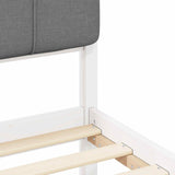Letto con Testiera Rivestita Grigio chiaro 160 x 200 cm