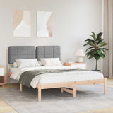 Letto con Testiera Rivestita Grigio chiaro 140 x 200 cm
