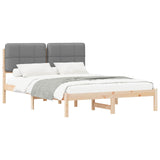 Letto con Testiera Rivestita Grigio chiaro 140 x 200 cm