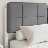 Letto con Testiera Rivestita Grigio chiaro 140 x 200 cm
