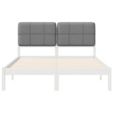Letto con Testiera Rivestita Grigio chiaro 140 x 200 cm
