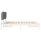 Letto con Testiera Rivestita Grigio chiaro 140 x 200 cm