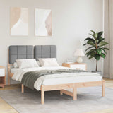 Letto con Testiera Rivestita Grigio chiaro 120 x 200 cm