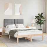Letto con Testiera Rivestita Grigio chiaro 120 x 200 cm