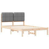 Letto con Testiera Rivestita Grigio chiaro 120 x 200 cm