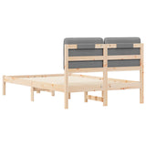 Letto con Testiera Rivestita Grigio chiaro 120 x 200 cm