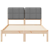 Letto con Testiera Rivestita Grigio chiaro 120 x 200 cm