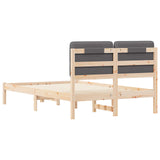 Letto con Testiera Rivestita Grigio scuro 120 x 200 cm