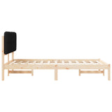 Letto con Testiera Rivestita Nero 120 x 200 cm Pino massello