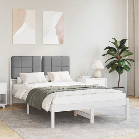 Letto con Testiera Rivestita Grigio chiaro 120 x 200 cm