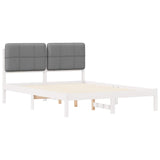 Letto con Testiera Rivestita Grigio chiaro 140 x 190 cm