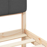 Letto con Testiera Rivestita Grigio scuro 135 x 190 cm