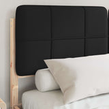 Letto con Testiera Rivestita Nero 135 x 190 cm Pino massello