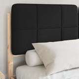 Letto con Testiera Rivestita Nero 135 x 190 cm Pino massello