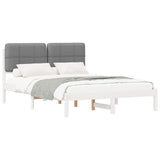 Letto con Testiera Rivestita Grigio chiaro 135 x 190 cm