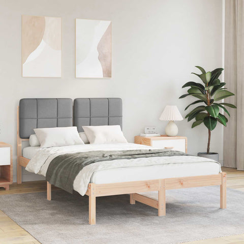 Letto con Testiera Rivestita Grigio chiaro 120 x 190 cm