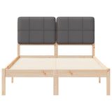 Letto con Testiera Rivestita Grigio scuro 120 x 190 cm