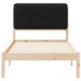 Letto con Testiera Rivestita Nero 100 x 200 cm Pino massello