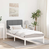 Letto con Testiera Rivestita Grigio chiaro 100 x 200 cm