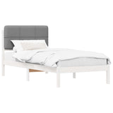 Letto con Testiera Rivestita Grigio chiaro 100 x 200 cm