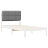 Letto con Testiera Rivestita Grigio chiaro 100 x 200 cm