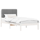 Letto con Testiera Rivestita Grigio chiaro 90 x 190 cm