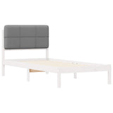 Letto con Testiera Rivestita Grigio chiaro 90 x 190 cm
