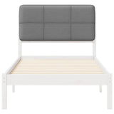 Letto con Testiera Rivestita Grigio chiaro 90 x 190 cm