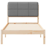 Letto con Testiera Rivestita Grigio chiaro 75 x 190 cm