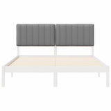 Letto con Testiera Rivestita Grigio chiaro 150 x 200 cm