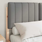 Letto con Testiera Rivestita Grigio Naturale e Chiaro