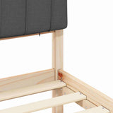 Letto con Testiera Rivestita Grigio scuro 140 x 190 cm