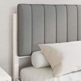 Letto con Testiera Rivestita Grigio chiaro 140 x 190 cm