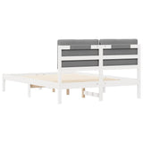 Letto con Testiera Rivestita Grigio chiaro 140 x 190 cm